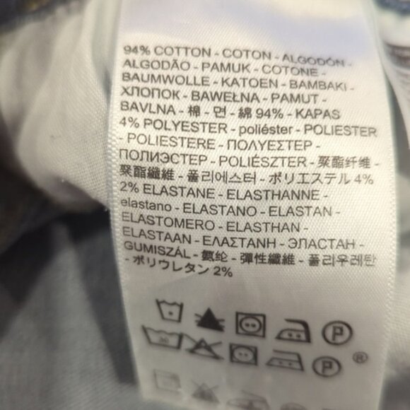 Levi's 721 high rise skinny distressed raw hem jeans premium Big E - Picture 10 of 10